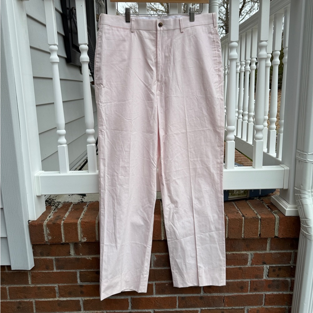 Brooks Brothers Blush Pink 100% Supima Cotton Trouser Pants Size 34x32 Men’s